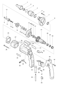 Page A Diagram and Parts List for 6824TP  Makita Electric Drill