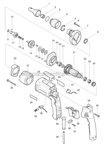 Page A Diagram and Parts List for 6825  Makita Electric Drill