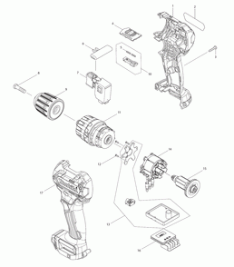 Page 1 Diagram and Parts List for PH05Z  Makita Drill