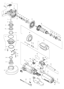 Fig-0 Diagram and Parts List for GA5080  Makita Angle Grinder