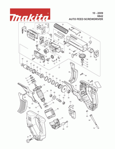 Page 1 Diagram and Parts List for 6842 Type 1 Makita Screwdriver