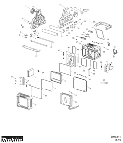 Part Location Diagram of GM00002140 Makita Switch Pcba Ass'Y, Dml811