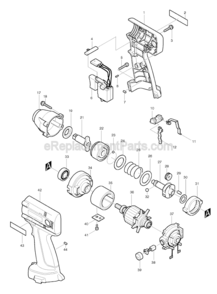Page A Diagram and Parts List for 6918D  Makita Impact Driver