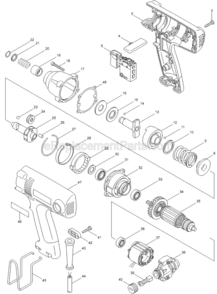 Part Location Diagram of 317428-8 Makita Internal Gear Case