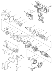 Page A Diagram and Parts List for 6953  Makita Impact Driver