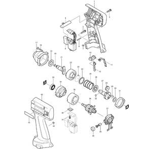 Page 1 Diagram and Parts List for 6917DWDE  Makita Drill