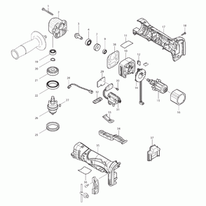 Page 1 Diagram and Parts List for XAD01Z  Makita Drill