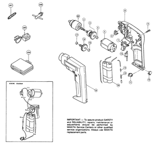 Page 1 Diagram and Parts List for 6170DW  Makita Drill