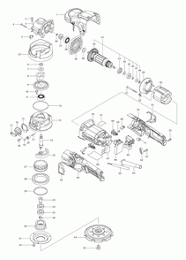 Page 1 Diagram and Parts List for PO5000CX1  Makita Sander