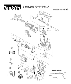 Page 1 Diagram and Parts List for JR180DWD  Makita Saw