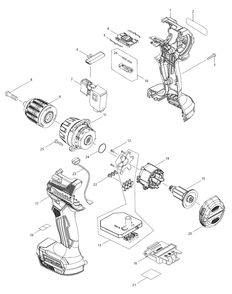 Fig-0 Diagram and Parts List for XFD15RB  Makita Cordless Drill