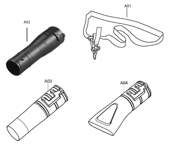Fig-1 Diagram and Parts List for XBU03Z  Makita Leaf Blower / Vacuum