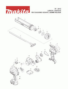 Page 1 Diagram and Parts List for LXGC01  Makita Caulking Gun