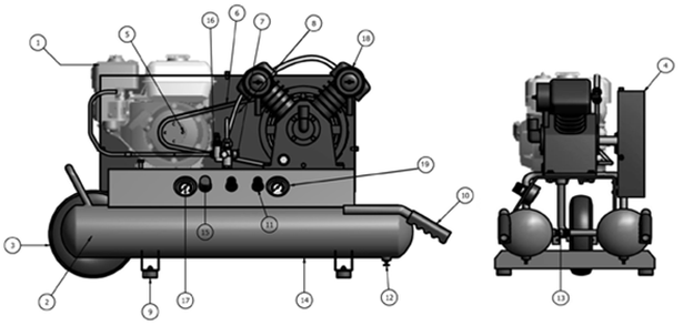 Diagram 1 Diagram and Parts List for MAC5501G  Makita Compressor