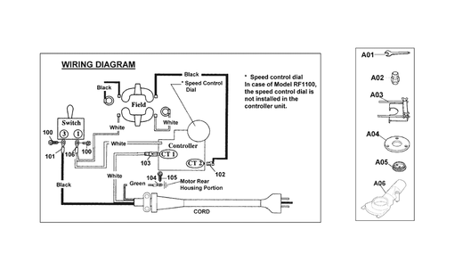 Page 1 Diagram and Parts List for RF1101KIT3  Makita Router