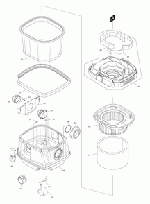 Page 1 Diagram and Parts List for XCV07PTX  Makita Upright Vacuum