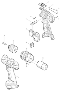 Page 1 Diagram and Parts List for 6261D  Makita Drill