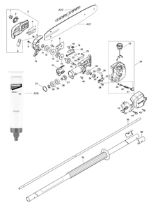 Fig-0 Diagram and Parts List for XAU01PTB  Makita Pole Saw