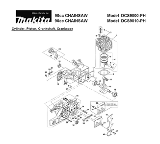 Page 6 Diagram and Parts List for DCS9010-PH Type 1 Makita Saw