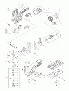 Page 1 Diagram and Parts List for VJ05R1J  Makita Saw