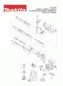 Page 1 Diagram and Parts List for LXRH011 Type 3 Makita Hammer
