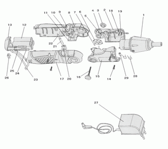 Page 1 Diagram and Parts List for 6722DW  Makita Screwdriver