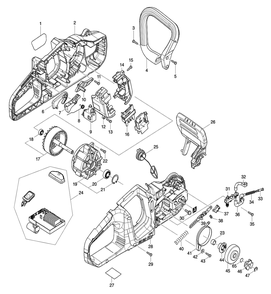 Fig-0 Diagram and Parts List for XCU04PT1  Makita Chainsaw