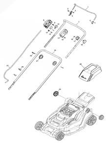 Diagram 1 Diagram and Parts List for XML05PT  Makita Lawn Mower