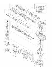 Page 1 Diagram and Parts List for HM1214CX  Makita Demolition Hammer