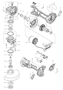 Fig-0 Diagram and Parts List for GAG01Z  Makita Angle Grinder