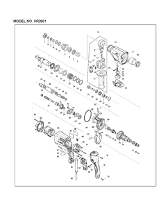 Page 1 Diagram and Parts List for HR2601  Makita Hammer