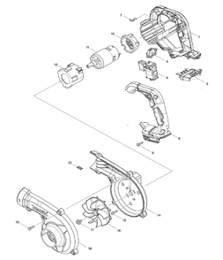 Diagram Diagram and Parts List for XBU06Z  Makita Leaf Blower / Vacuum