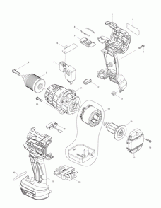 Page 1 Diagram and Parts List for XPH07MB  Makita Drill