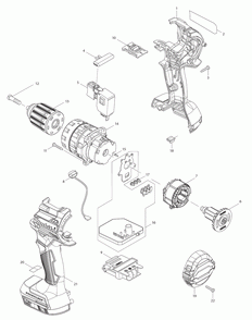 Page 1 Diagram and Parts List for XPH12T  Makita Drill