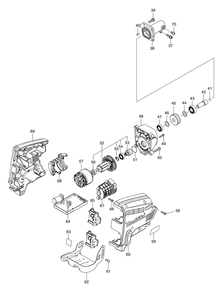 Part Location Diagram of 183H37-1 Makita HOUSING SET, XUX01