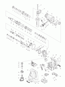 Page 1 Diagram and Parts List for XRH01ZVX  Makita Hammer