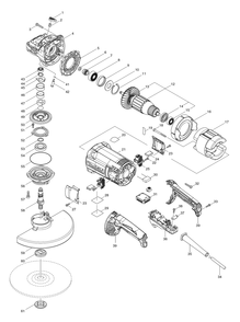 Fig-0 Diagram and Parts List for GA9061R  Makita Sander Grinder