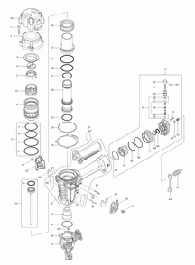 Page 2 Diagram and Parts List for AN635H  Makita Nailer