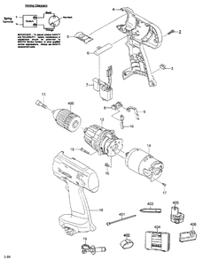 Page 1 Diagram and Parts List for 6336DWDE  Makita Drill