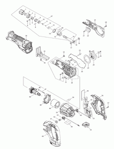 Page 1 Diagram and Parts List for XRJ04Z  Makita Saw