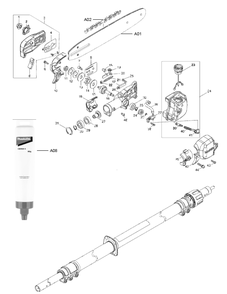 Diagram 1 Diagram and Parts List for XAU02  Makita Pole Saw