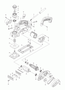 Page 1 Diagram and Parts List for KP0800 Type 2 Makita Planer Jointer