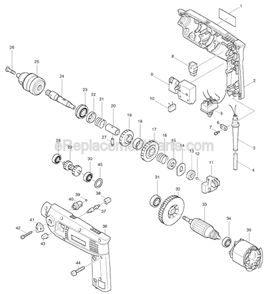 Page A Diagram and Parts List for 8401  Makita Electric Drill