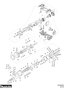 Diagram Diagram and Parts List for XCS04T1  Makita Rebar Tools