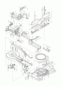 Page 1 Diagram and Parts List for LS1016X Type 1 Makita Saw