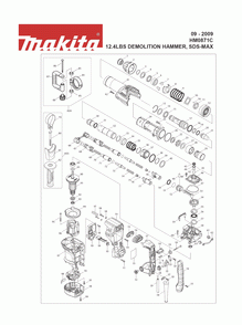 Page 1 Diagram and Parts List for HM0871C Type 1 Makita Demolition Hammer