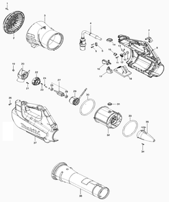 Fig-0 Diagram and Parts List for CBU01Z  Makita Leaf Blower / Vacuum