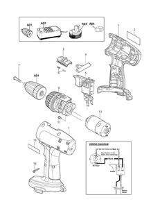 Page 1 Diagram and Parts List for MT065SK2  Makita Drill