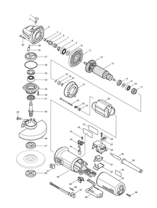 Page 1 Diagram and Parts List for 9565CVR  Makita Grinder