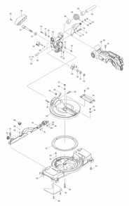 Page 1 Diagram and Parts List for XSL05Z  Makita Saw